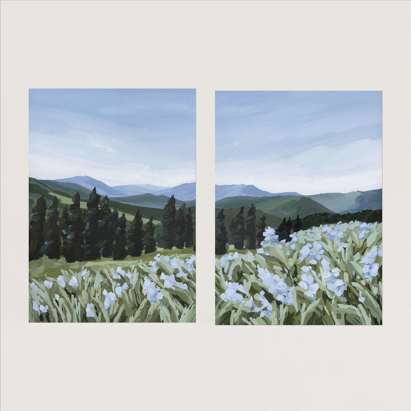 ’The Scent of Pine’ Diptych Art Print || Set 2 - Paper / 5x7 in / No Frame - abstract - Artwork - Colorado