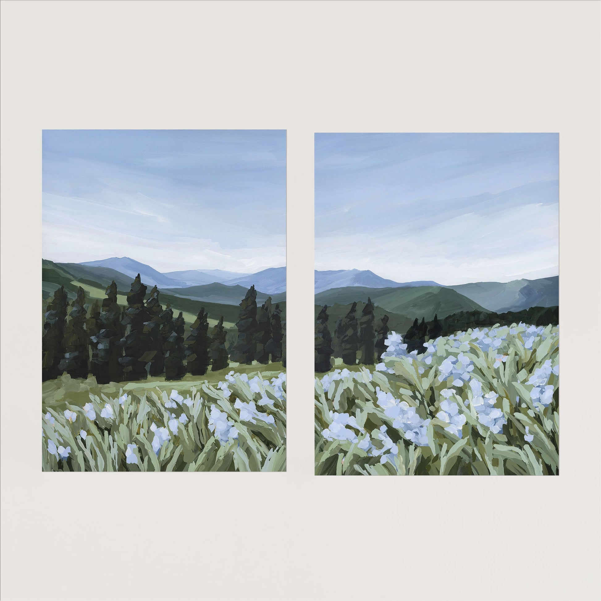 ’The Scent of Pine’ Diptych Art Print || Set 2 - Paper / 5x7 in / No Frame - abstract - Artwork - Colorado