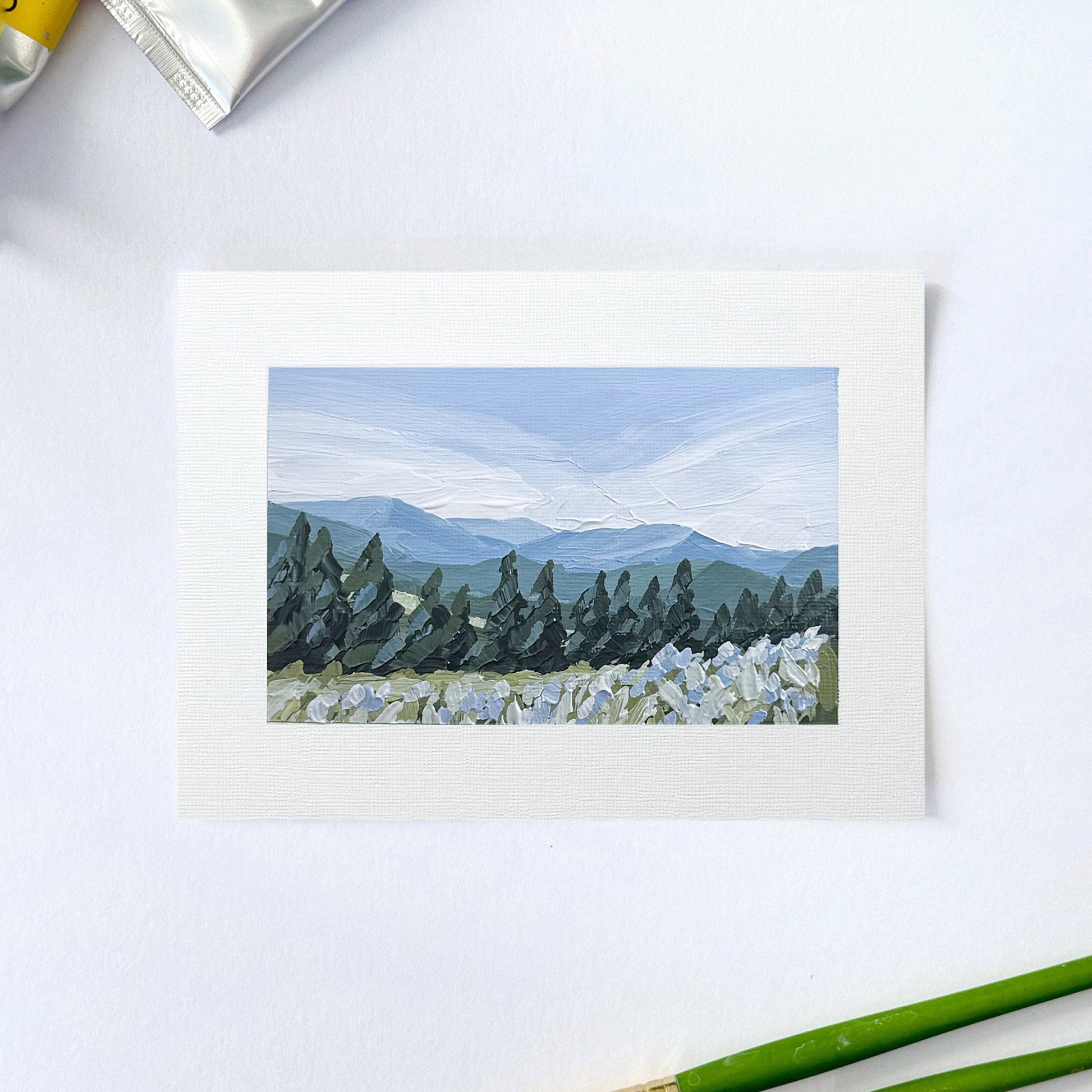 ’The Scent of Pine II’ Original Painting || 5x7 - RMNP Colorado - abstract - Acrylic - Artwork - Landscape
