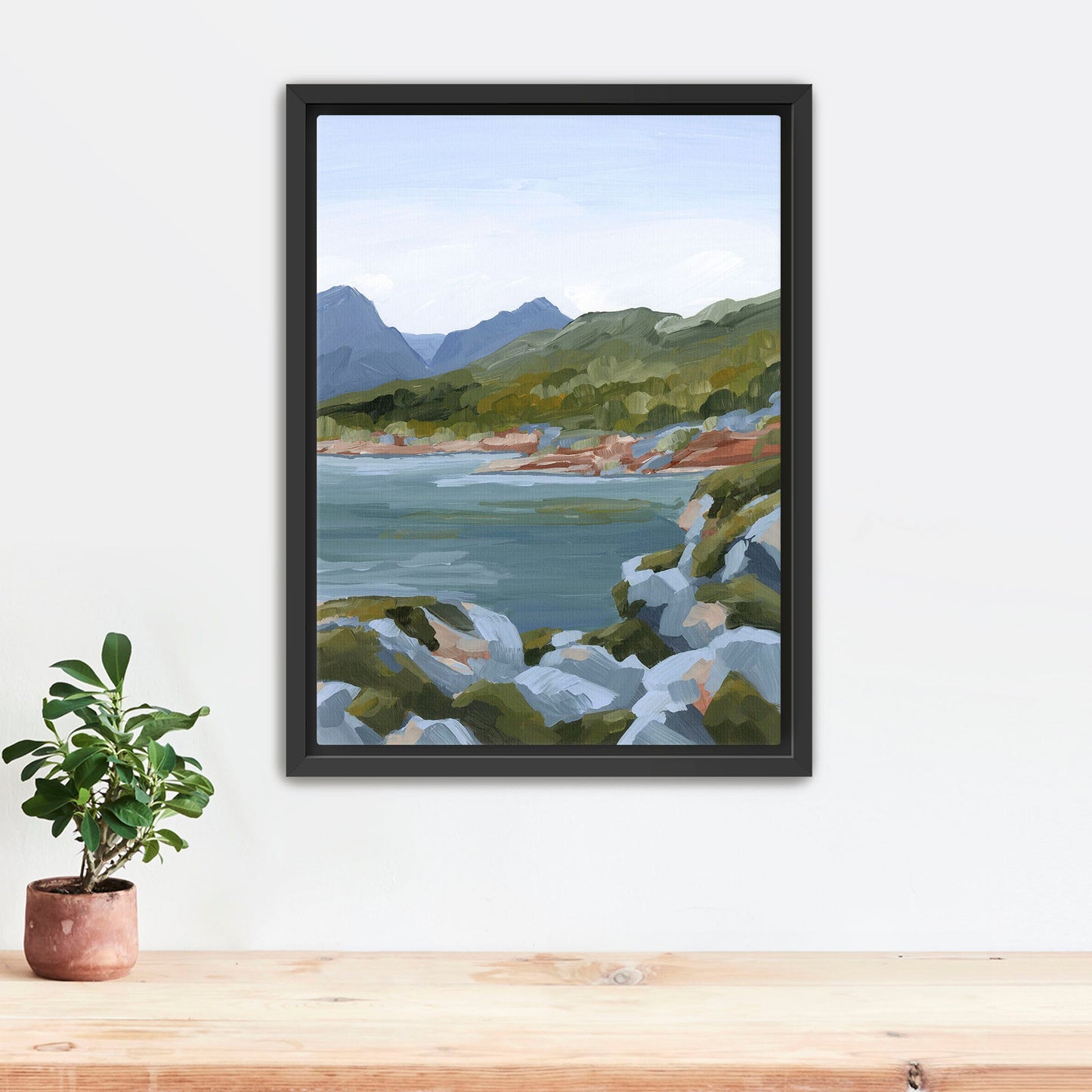 ’Time Stops’ Art Print - Stretched Canvas / 8x10 in / Black Frame - Norway Coastal Wall Decor - abstract - Artwork