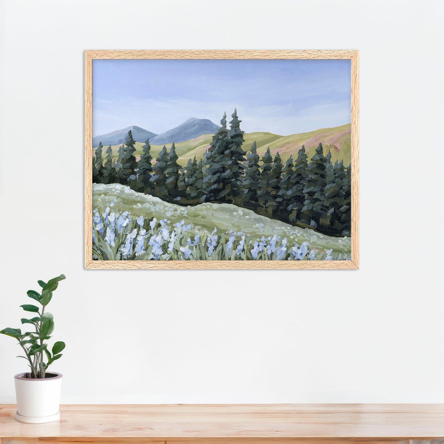 ’Toward the Summit’ Art Print - Paper / 5x7 in / Oak Frame - Colorado Landscape Wall - abstract - Artwork - Durango