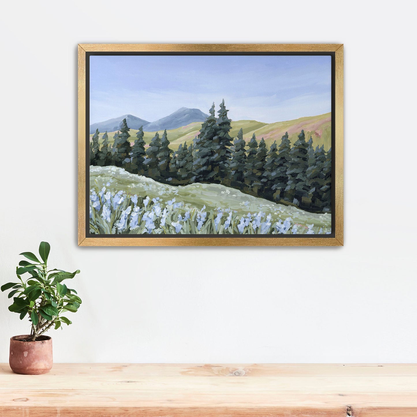 ’Toward the Summit’ Art Print - Stretched Canvas / 8x10 in / Gold Frame - Colorado Landscape Wall - abstract