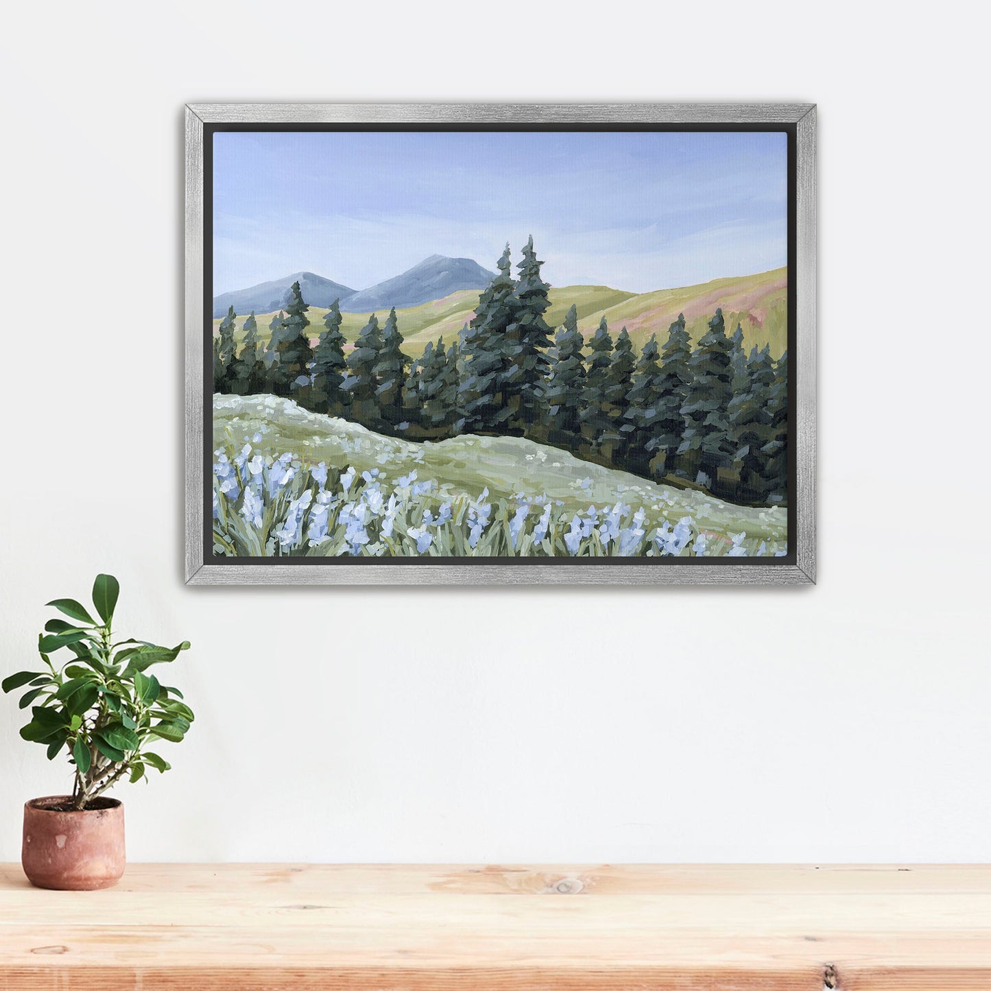 ’Toward the Summit’ Art Print - Stretched Canvas / 8x10 in / Silver Frame - Colorado Landscape Wall - abstract