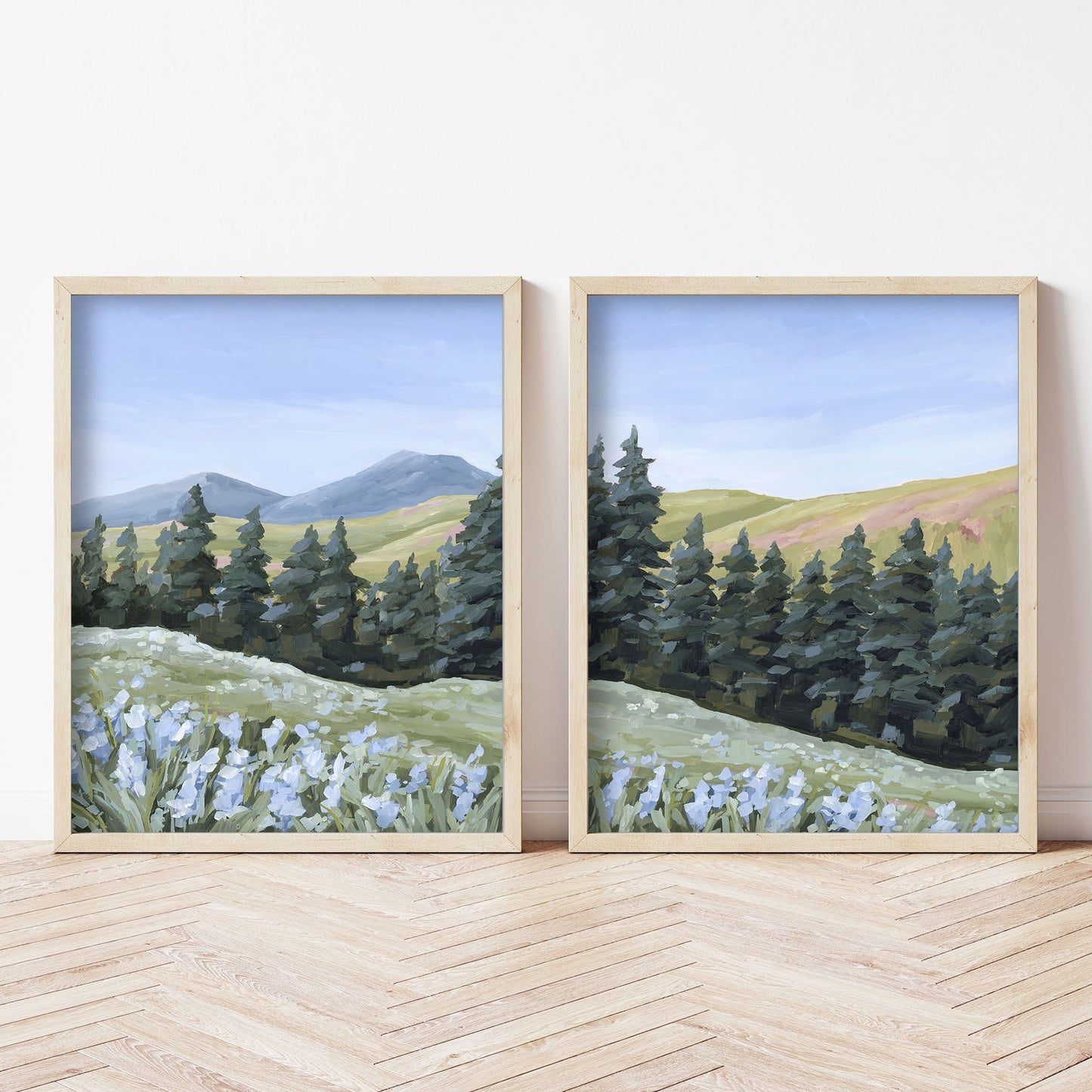 ’Toward the Summit’ Diptych Art Print || Set of 2 - abstract - Artwork - Colorado