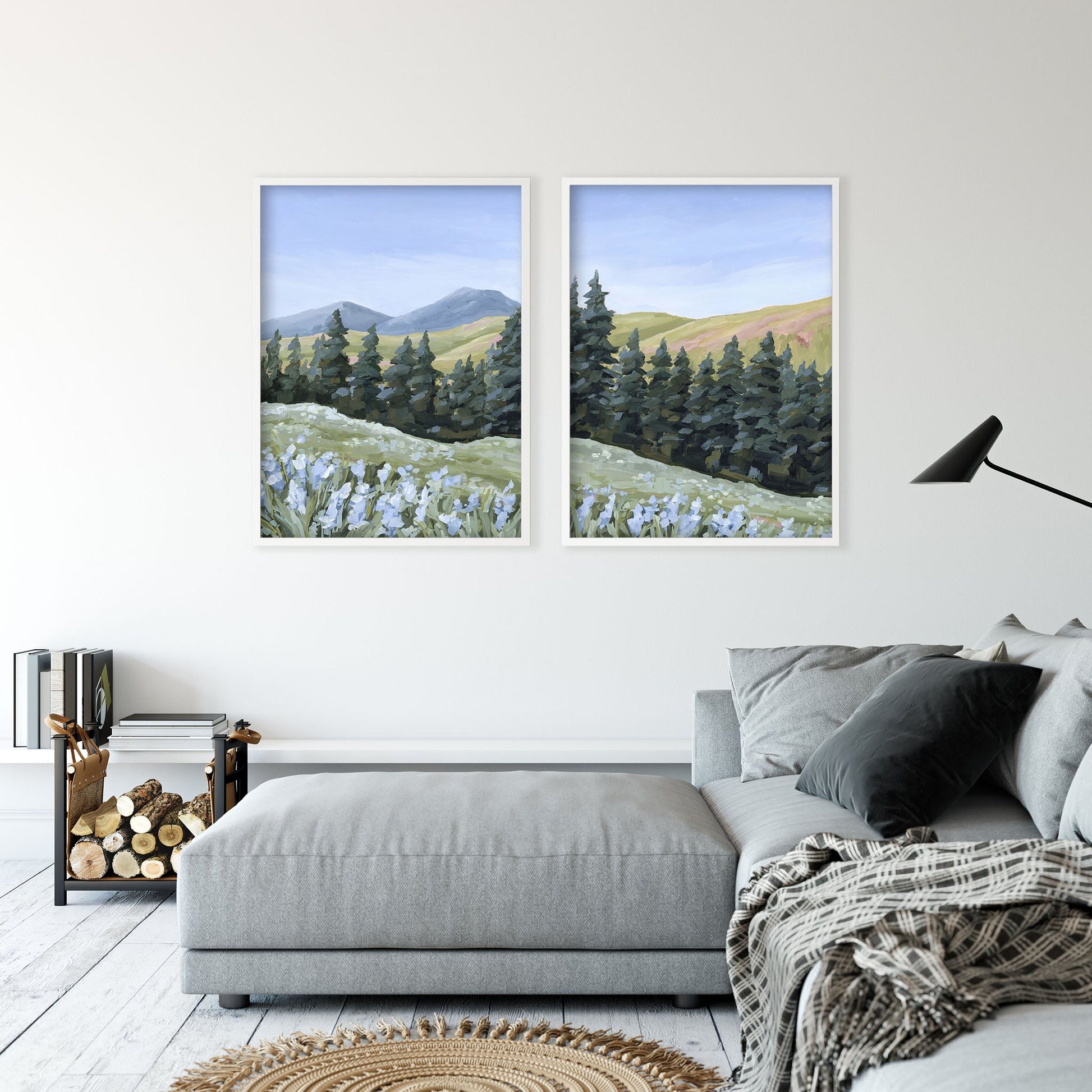 ’Toward the Summit’ Diptych Art Print || Set of 2 - abstract - Artwork - Colorado