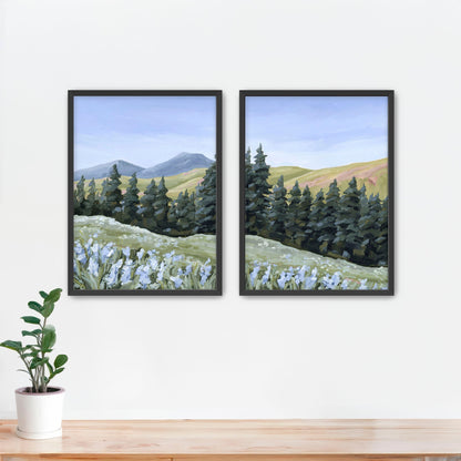 ’Toward the Summit’ Diptych Art Print || Set of 2 - Paper / 5x7 in / Black Frame - abstract - Artwork - Colorado