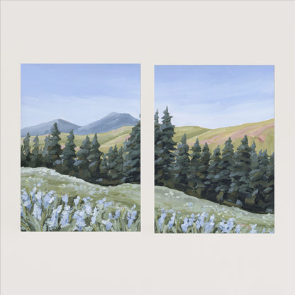 ’Toward the Summit’ Diptych Art Print || Set of 2 - Paper / 5x7 in / No Frame - abstract - Artwork - Colorado