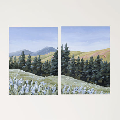 ’Toward the Summit’ Diptych Art Print || Set of 2 - Rolled Canvas / 8x10 in / No Frame - abstract - Artwork - Colorado