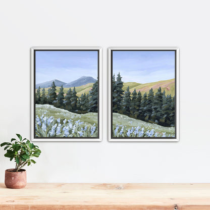’Toward the Summit’ Diptych Art Print || Set of 2 - Stretched Canvas / 8x10 in / White Frame - abstract - Artwork