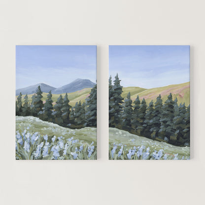 ’Toward the Summit’ Diptych Art Print || Set of 2 - Stretched Canvas / 8x10 in / No Frame - abstract - Artwork