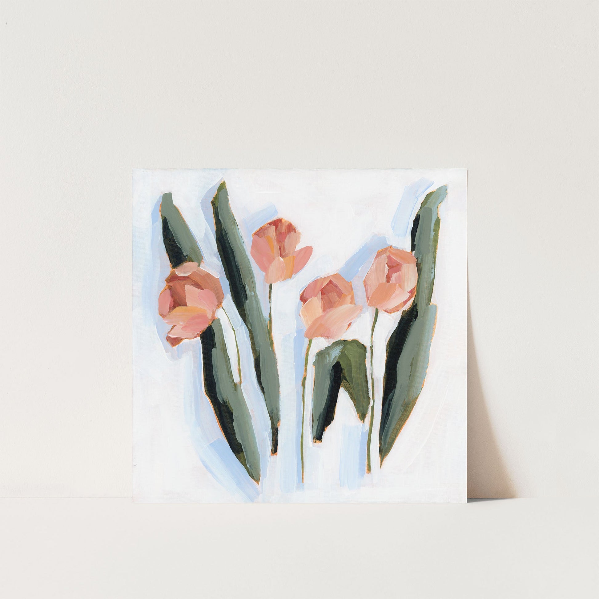 ’Tulip Dance’ Art Print - Paper / 10x10 in / No Frame - Flower Still Life Wall - Artwork - botanical - Flowers