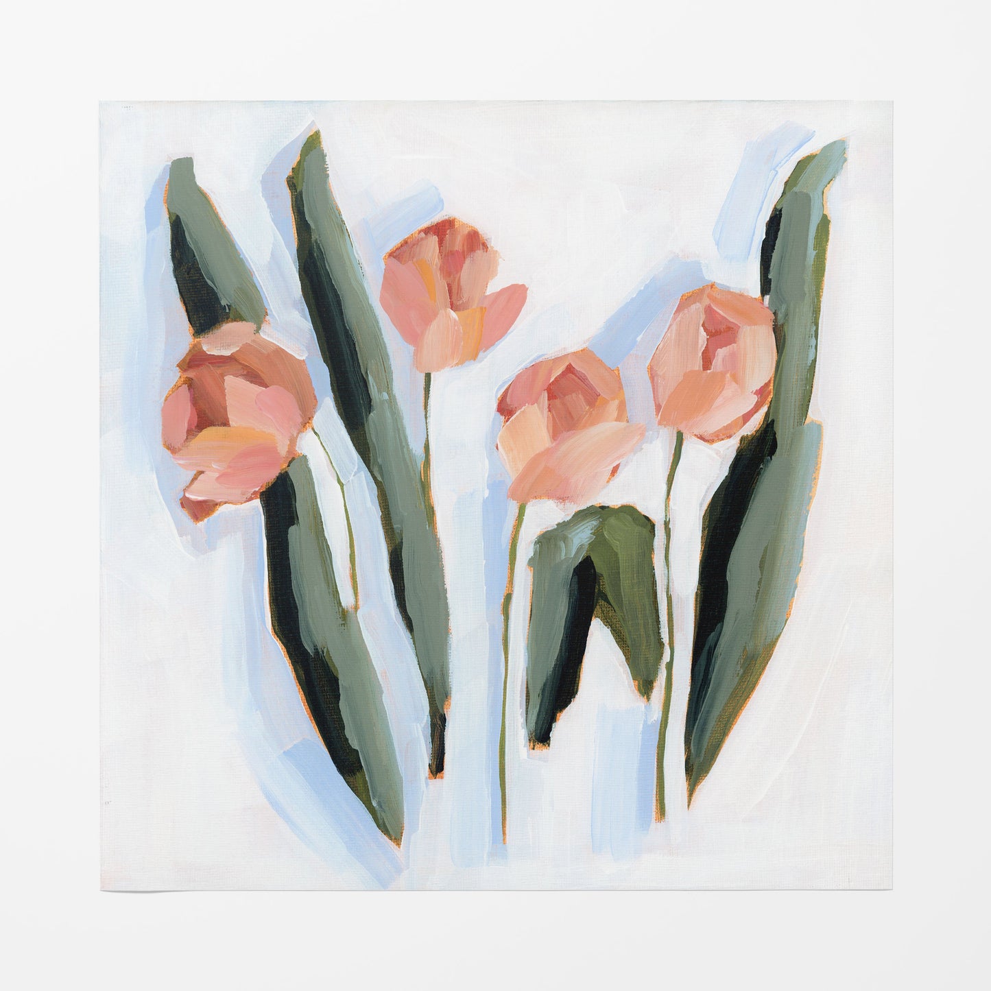 ’Tulip Dance’ Art Print - Rolled Canvas / 12x12 in / No Frame - Flower Still Life Wall - Artwork - botanical - Flowers