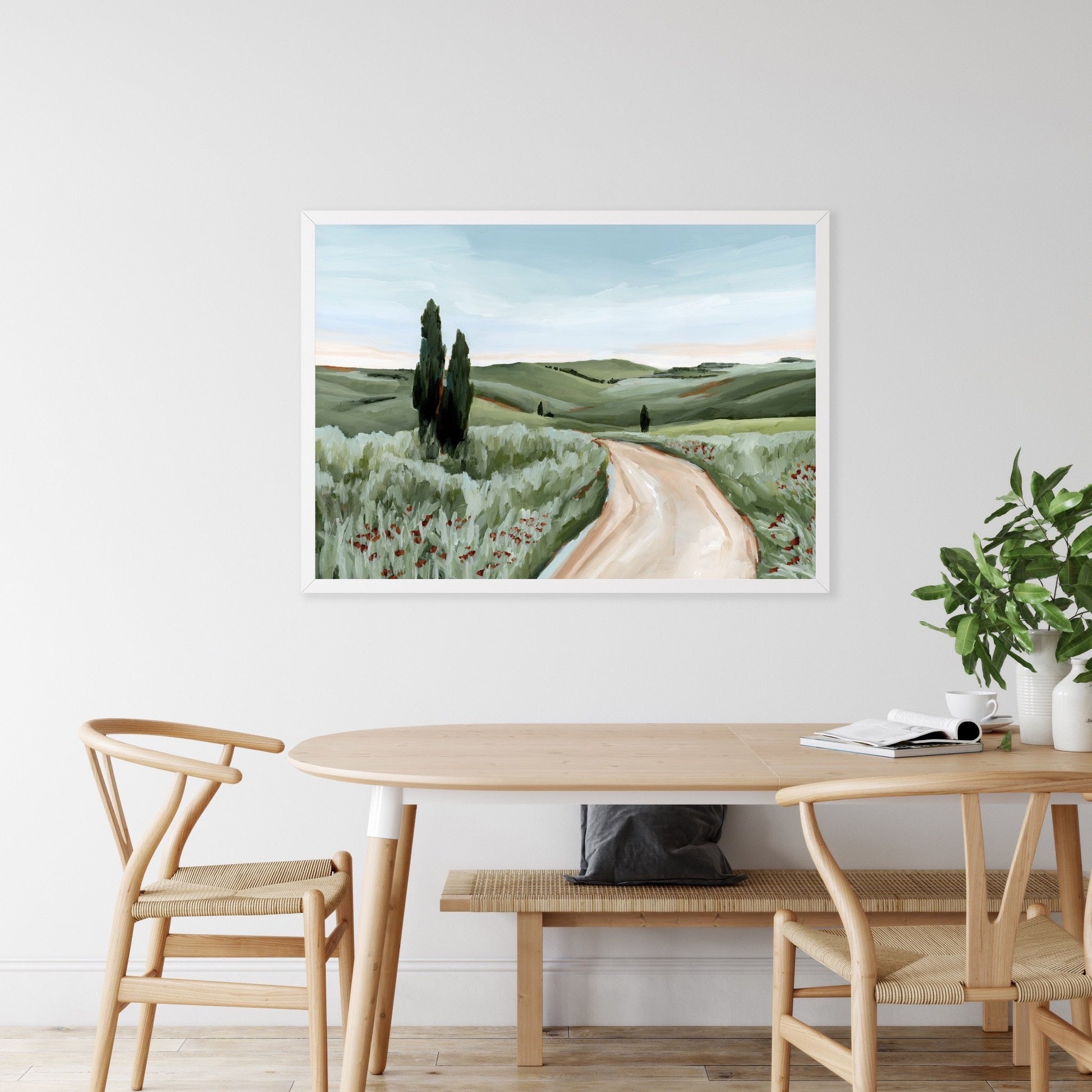 ’Tuscan Trail’ Art Print - Tuscany Italy Landscape Wall - abstract - Artwork - countryside - Europe