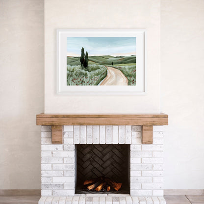 ’Tuscan Trail’ Art Print - Tuscany Italy Landscape Wall - abstract - Artwork - countryside - Europe