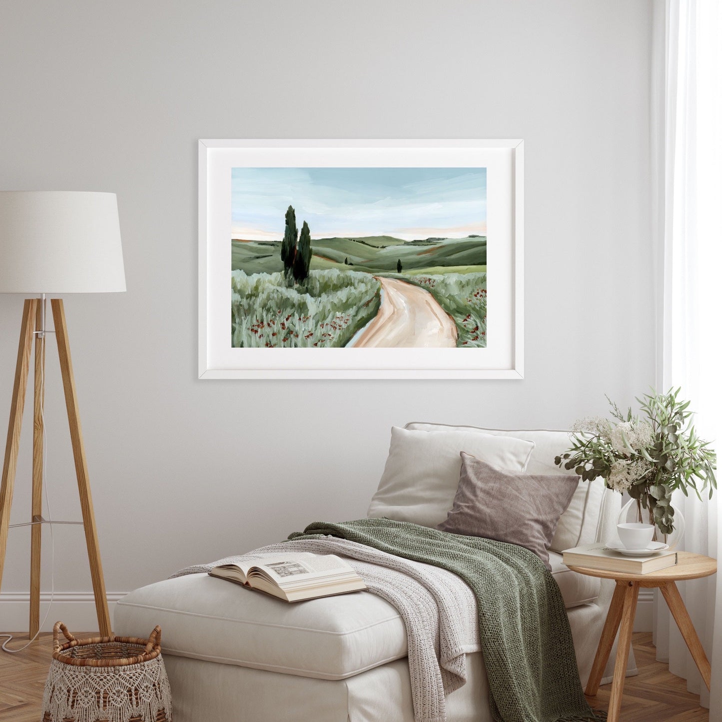 ’Tuscan Trail’ Art Print - Tuscany Italy Landscape Wall - abstract - Artwork - countryside - Europe