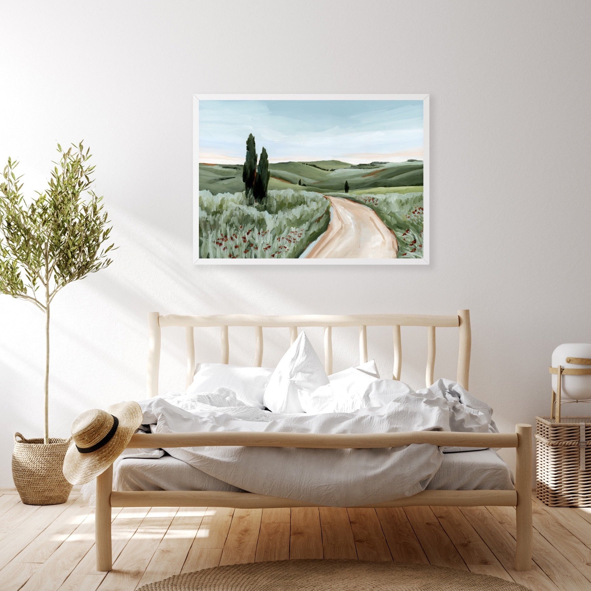 ’Tuscan Trail’ Art Print - Tuscany Italy Landscape Wall - abstract - Artwork - countryside - Europe