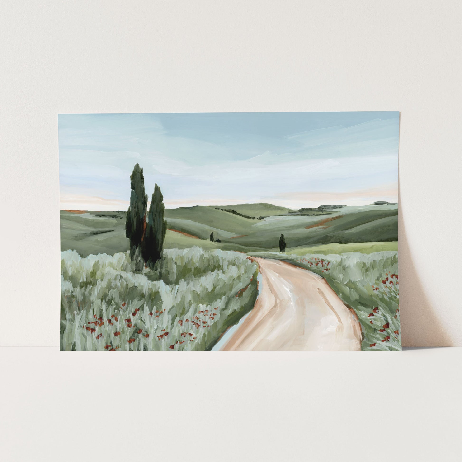 ’Tuscan Trail’ Art Print - Paper / 5x7 in / No Frame - Tuscany Italy Landscape Wall - abstract - Artwork