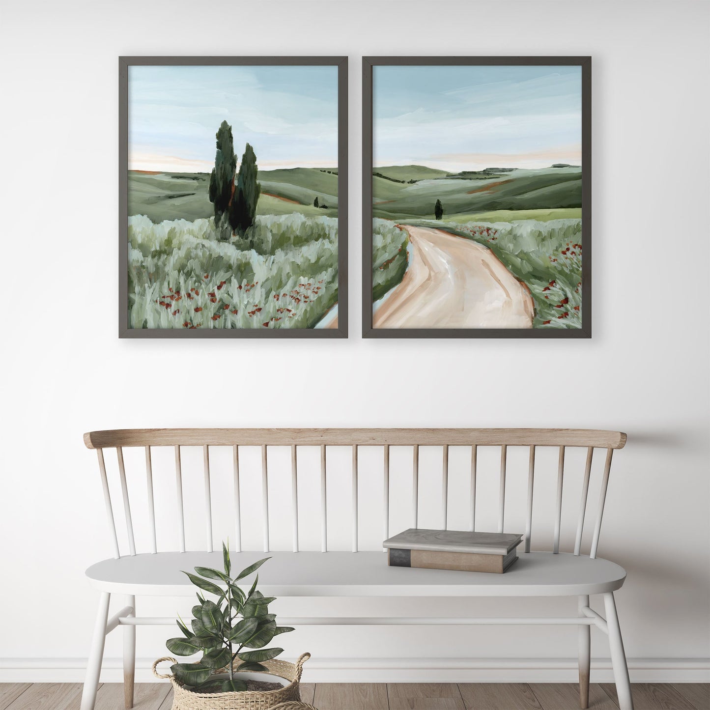 ’Tuscan Trail’ Diptych Art Print || Set of 2 - abstract - Artwork - Europe