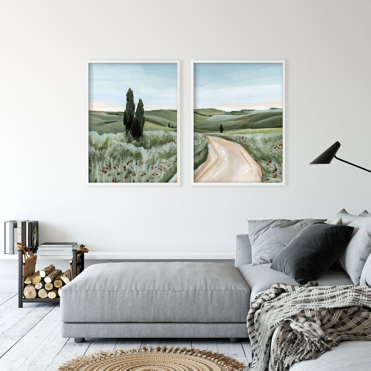 ’Tuscan Trail’ Diptych Art Print || Set of 2 - abstract - Artwork - Europe