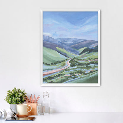 ’Vail Valley’ Art Print - Paper / 5x7 in / White Frame - Vail Colorado Ski Wall - abstract - Artwork - Eagle