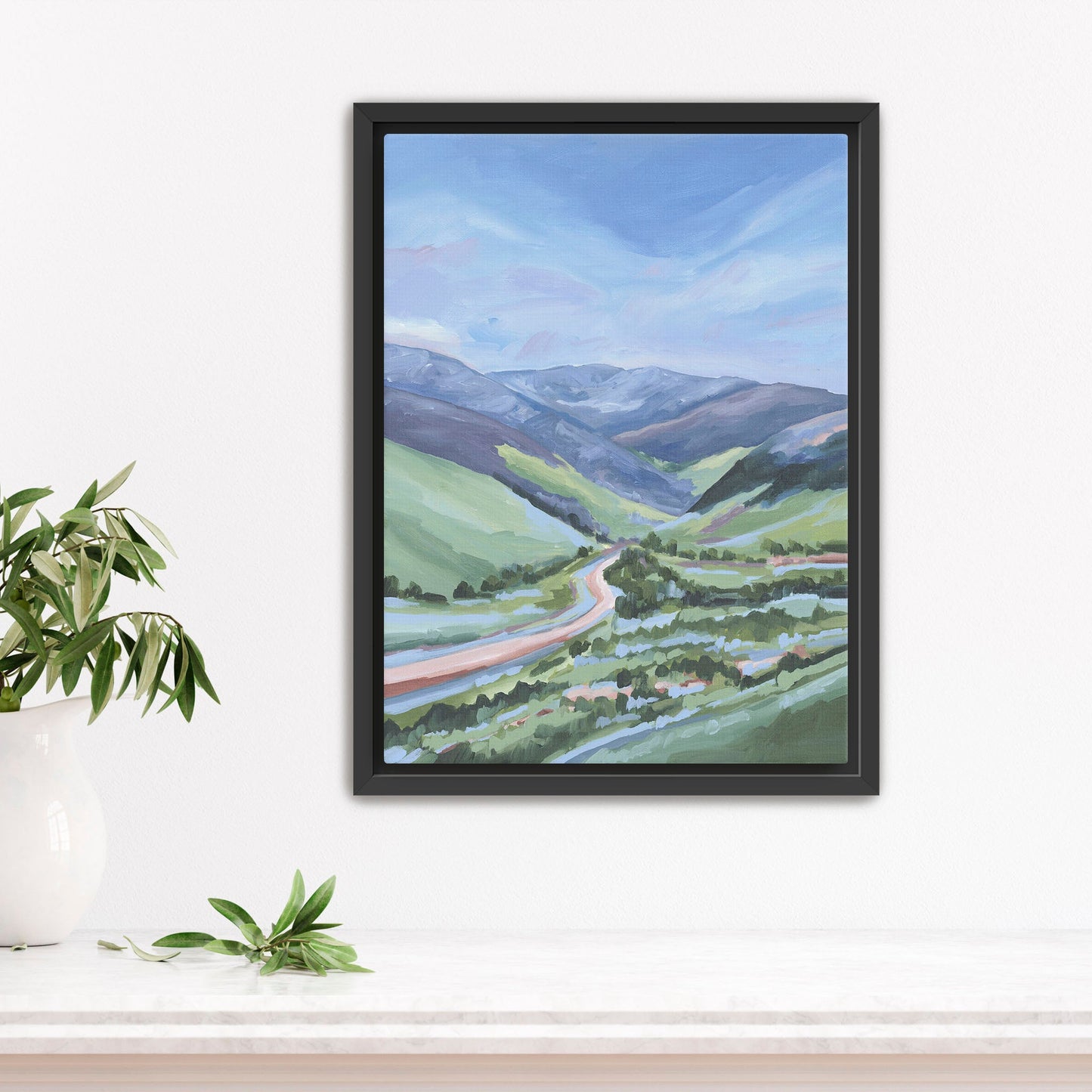 ’Vail Valley’ Art Print - Stretched Canvas / 8x10 in / Black Frame - Vail Colorado Ski Wall - abstract - Artwork - Eagle