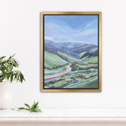 ’Vail Valley’ Art Print - Stretched Canvas / 8x10 in / Gold Frame - Vail Colorado Ski Wall - abstract - Artwork - Eagle