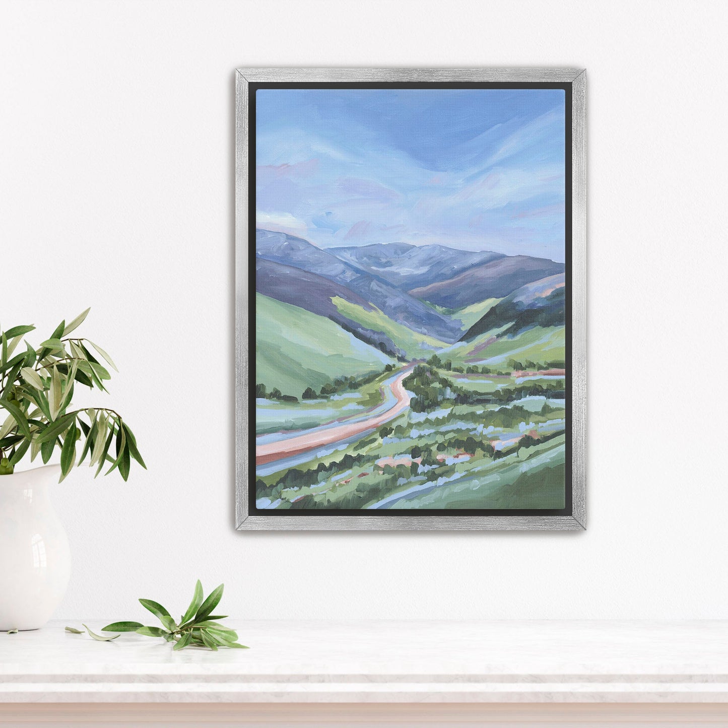 ’Vail Valley’ Art Print - Stretched Canvas / 8x10 in / Silver Frame - Vail Colorado Ski Wall - abstract - Artwork