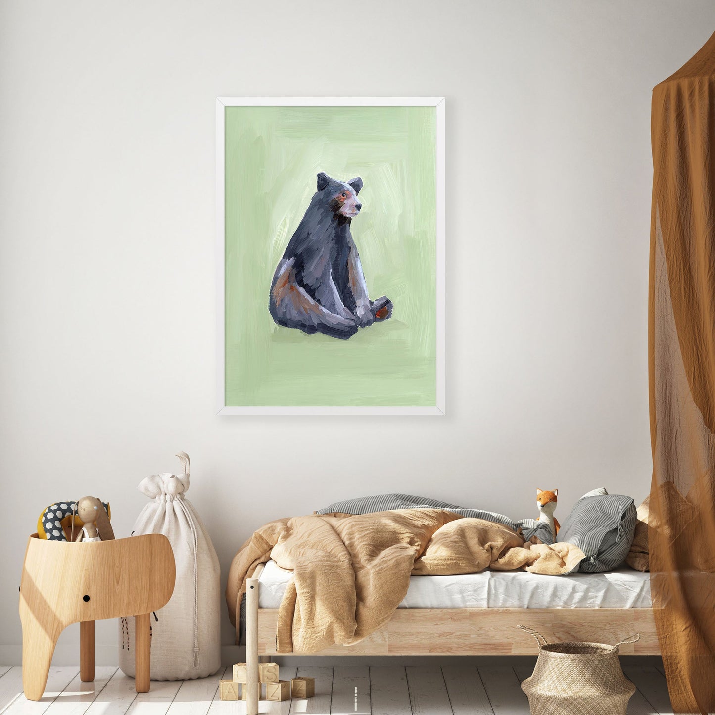 ’Waiting for a Snack’ Art Print - Nursery Wall - animal - animals - Artwork - bear