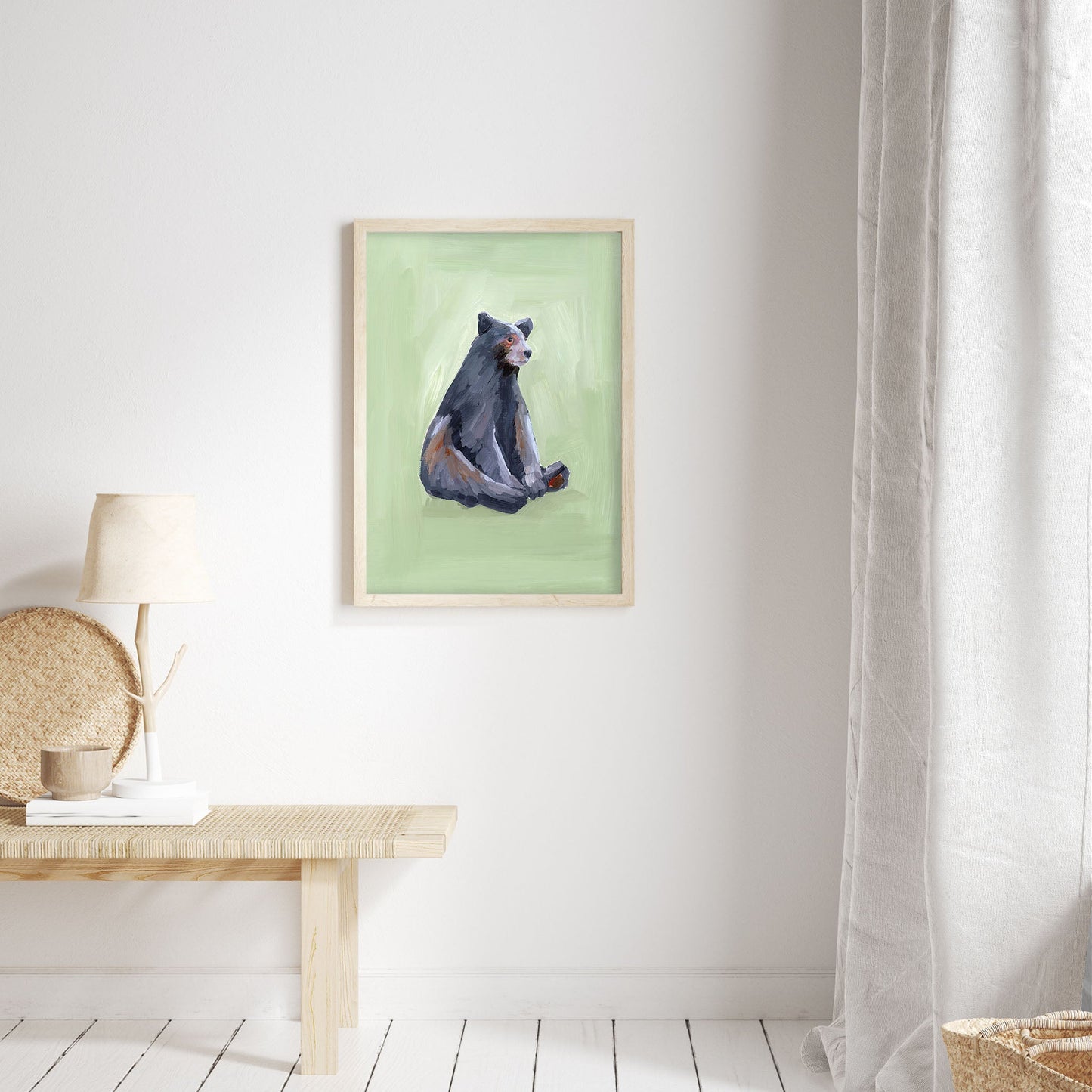 ’Waiting for a Snack’ Art Print - Nursery Wall - animal - animals - Artwork - bear