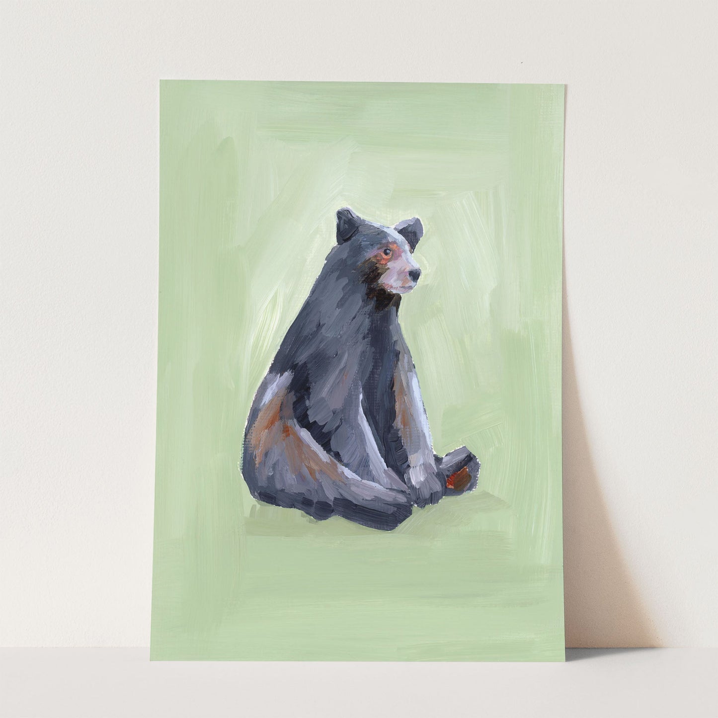 ’Waiting for a Snack’ Art Print - Paper / 5x7 in / No Frame - Nursery Wall - animal - animals - Artwork - bear