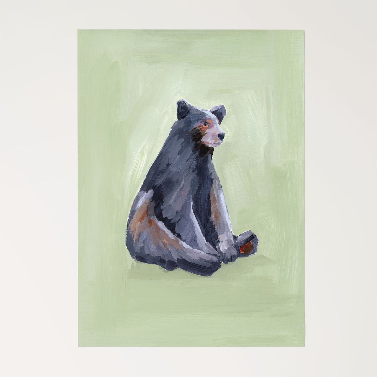 ’Waiting for a Snack’ Art Print - Rolled Canvas / 8x10 in / No Frame - Nursery Wall - animal - animals - Artwork - bear