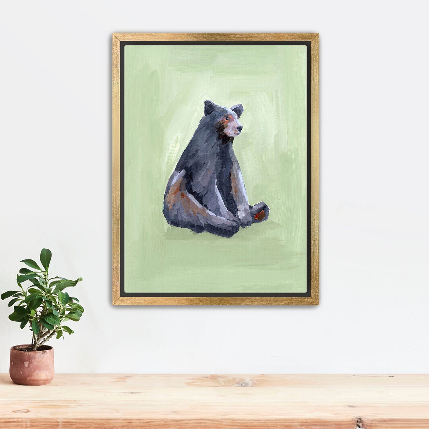 ’Waiting for a Snack’ Art Print - Stretched Canvas / 8x10 in / Gold Frame - Nursery Wall - animal - animals