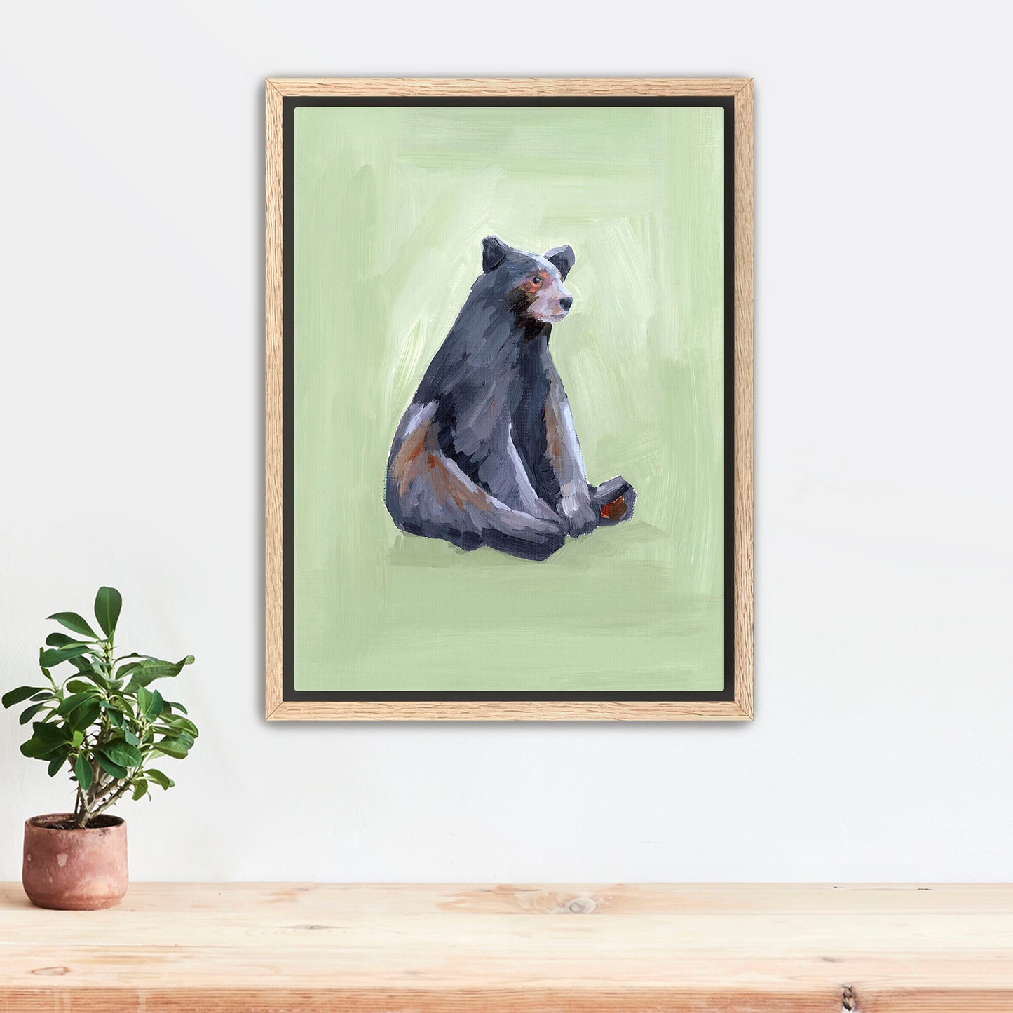 ’Waiting for a Snack’ Art Print - Stretched Canvas / 8x10 in / Oak Frame - Nursery Wall - animal - animals