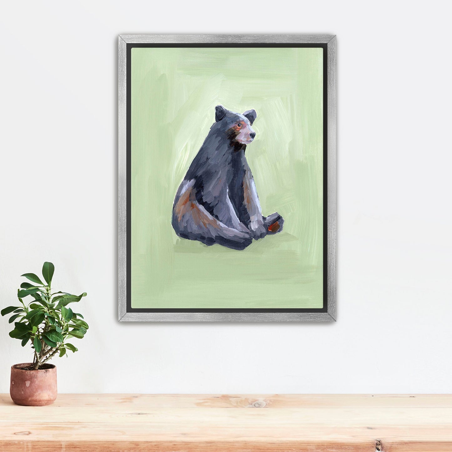 ’Waiting for a Snack’ Art Print - Stretched Canvas / 8x10 in / Silver Frame - Nursery Wall - animal - animals