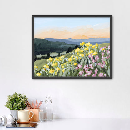 ’Wasatch Wildflowers’ Art Print - Paper / 5x7 in / Black Frame - Utah Wall - abstract - Artwork - Flower - Flowers