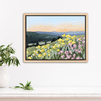 ’Wasatch Wildflowers’ Art Print - Stretched Canvas / 8x10 in / Oak Frame - Utah Wall - abstract - Artwork - Flower