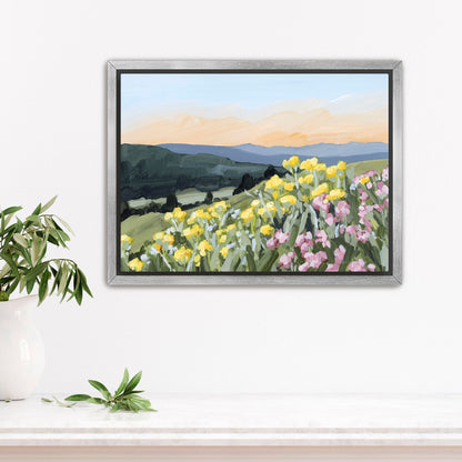 ’Wasatch Wildflowers’ Art Print - Stretched Canvas / 8x10 in / Silver Frame - Utah Wall - abstract - Artwork - Flower