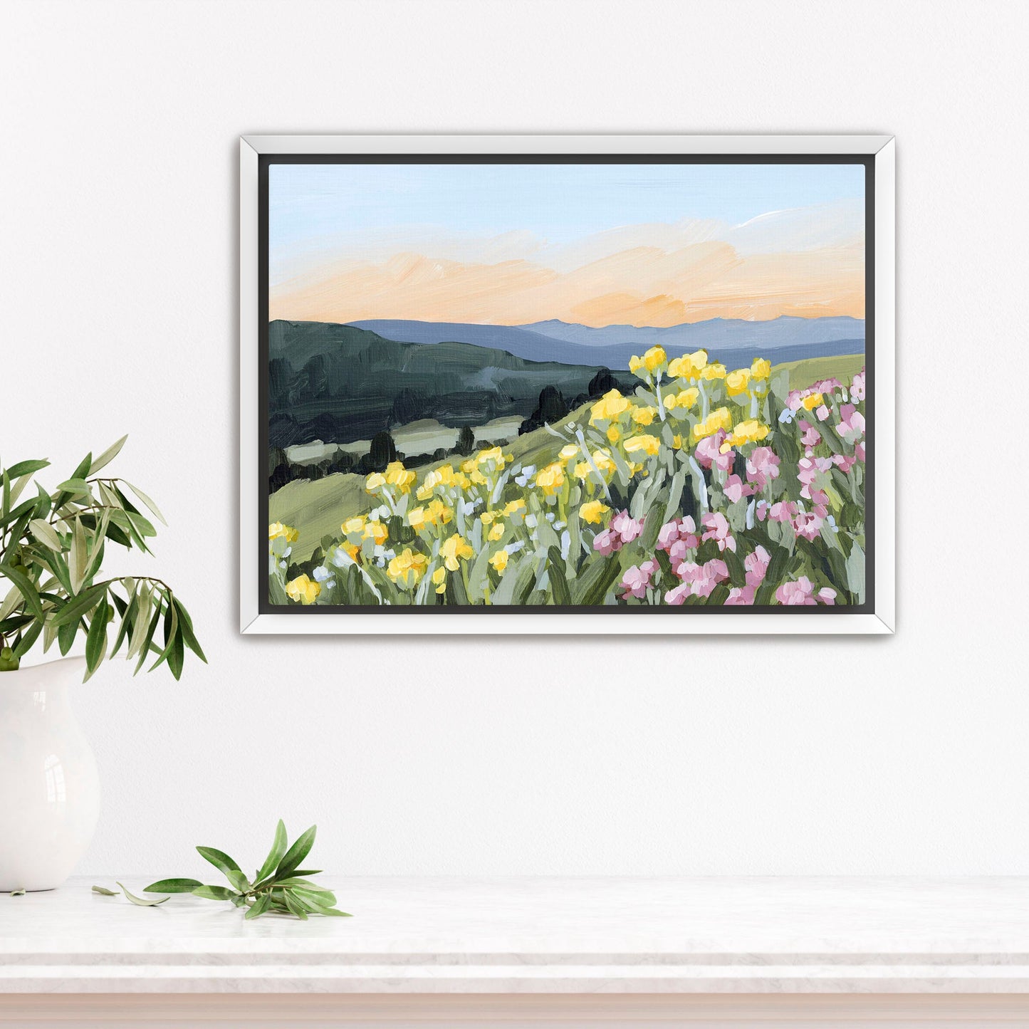 ’Wasatch Wildflowers’ Art Print - Stretched Canvas / 8x10 in / White Frame - Utah Wall - abstract - Artwork