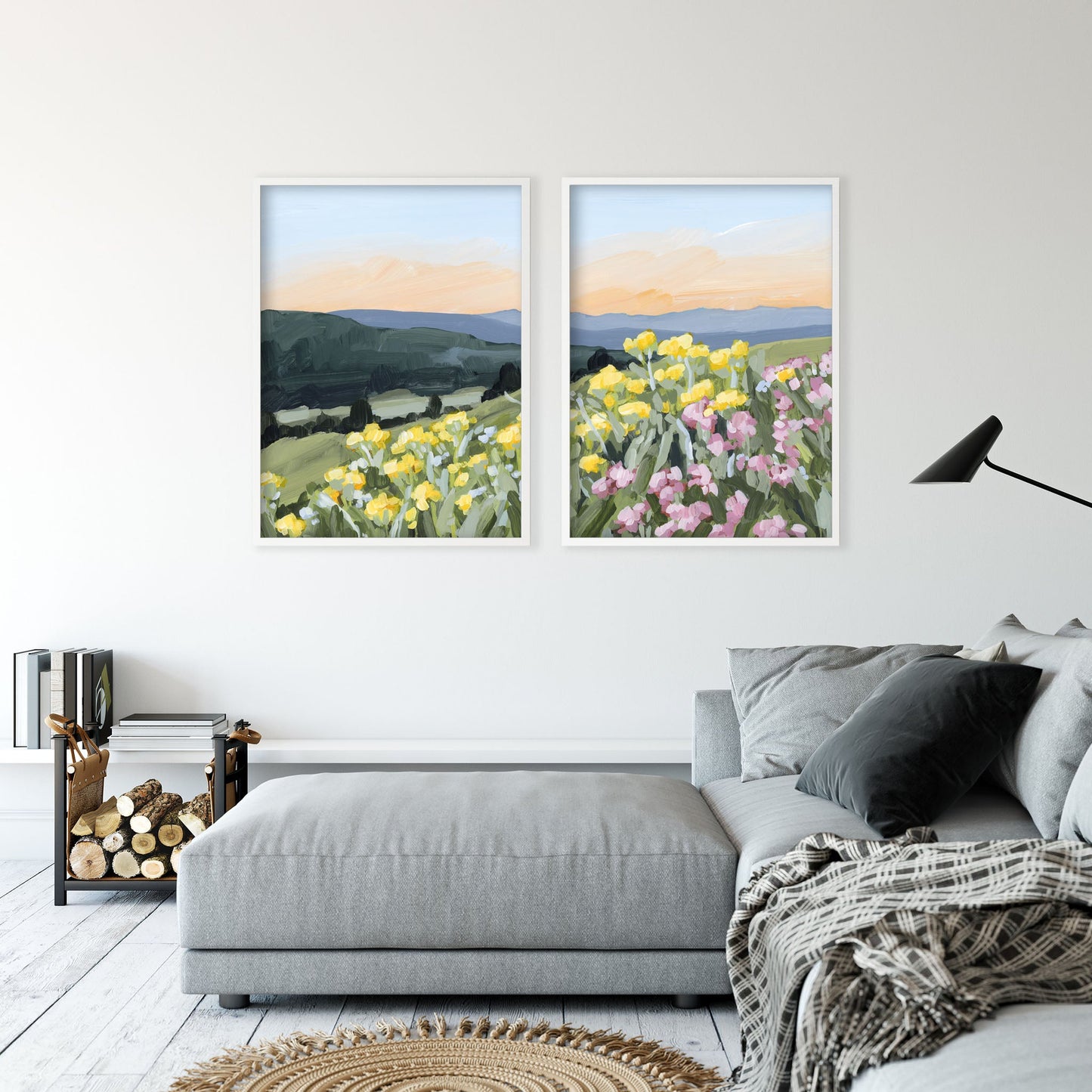 ’Wasatch Wildflowers’ Diptych Art Print || Set of 2 - abstract - Artwork - Flower