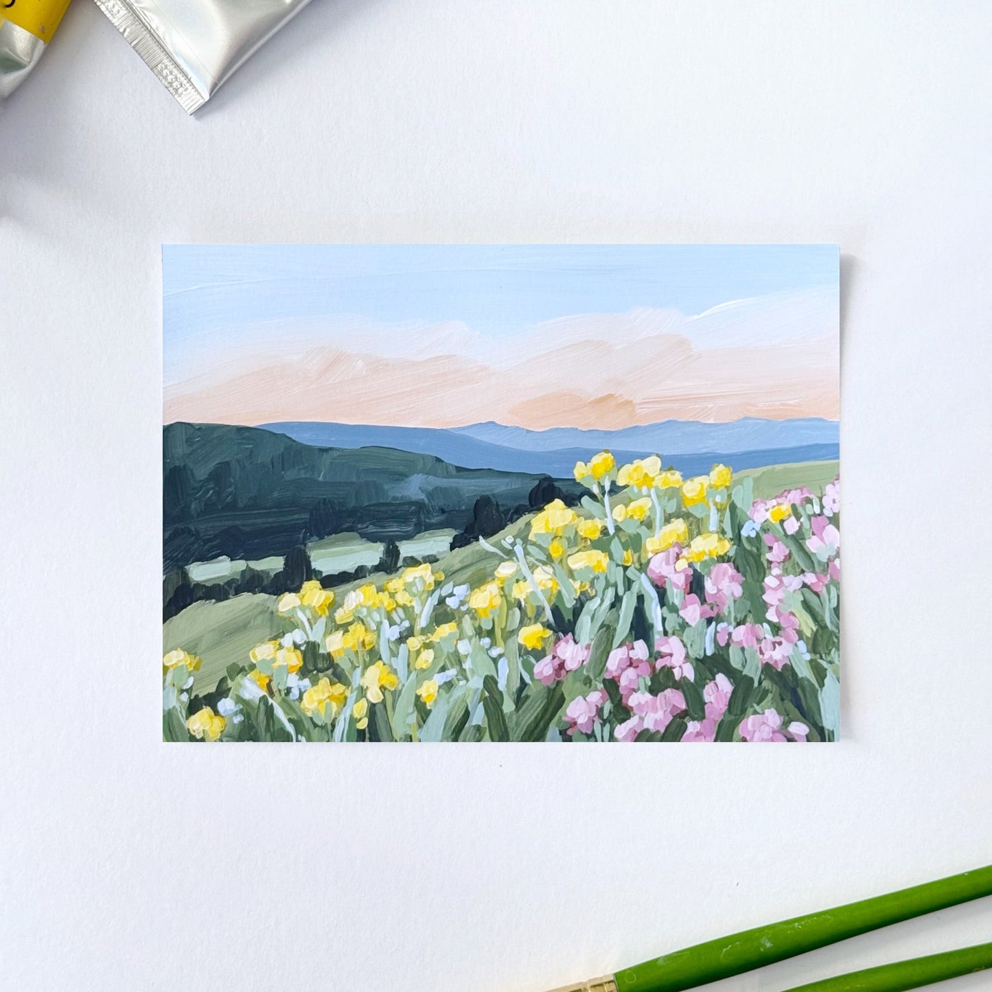 ’Wasatch Wildflowers’ Original Painting || 5x7 - Utah Landscape - ’Rocky Mountain Summer’ - abstract - Acrylic