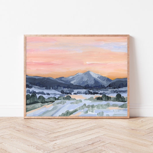 ’Watching Sunsets’ Art Print - Colorado Abstract Winter Wall - abstract - Artwork - Glenwood Springs