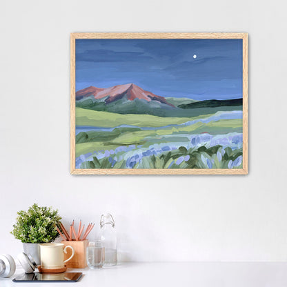 ’When the Moon Shines I’ Art Print - Paper / 5x7 in / Oak Frame - Abstract Colorado Wall - abstract - Artwork - Crested