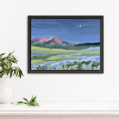 ’When the Moon Shines I’ Art Print - Stretched Canvas / 8x10 in / Black Frame - Abstract Colorado Wall - abstract