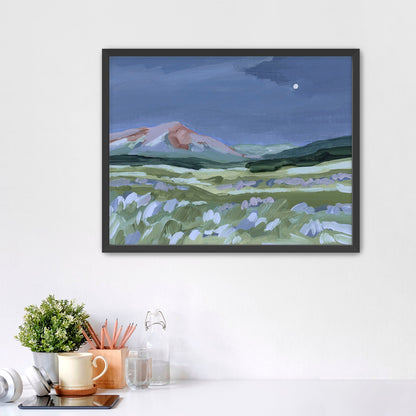 ’When the Moon Shines II’ Art Print - Paper / 5x7 in / Black Frame - Colorado Abstract Landscape - abstract - Artwork