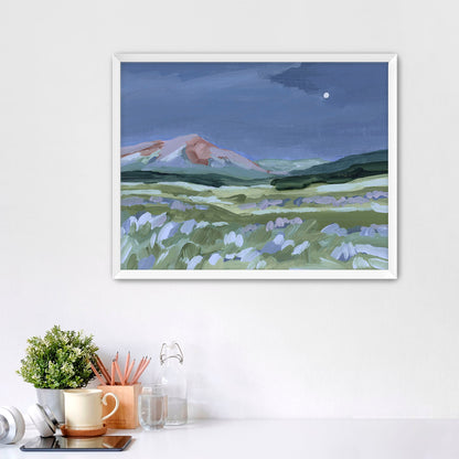 ’When the Moon Shines II’ Art Print - Paper / 5x7 in / White Frame - Colorado Abstract Landscape - abstract - Artwork