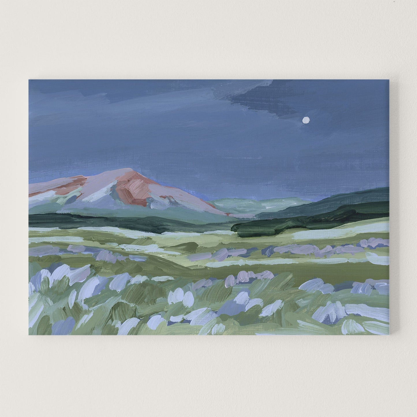 ’When the Moon Shines II’ Art Print - Stretched Canvas / 8x10 in / No Frame - Colorado Abstract Landscape - abstract