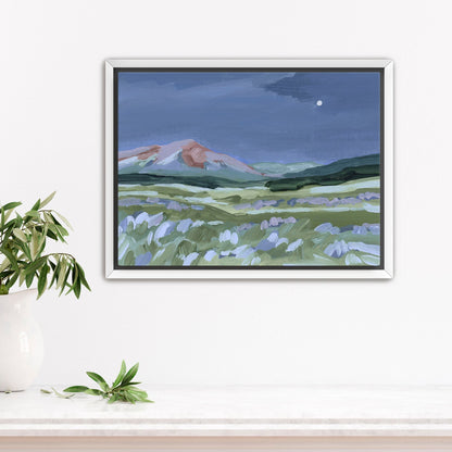 ’When the Moon Shines II’ Art Print - Stretched Canvas / 8x10 in / White Frame - Colorado Abstract Landscape - abstract