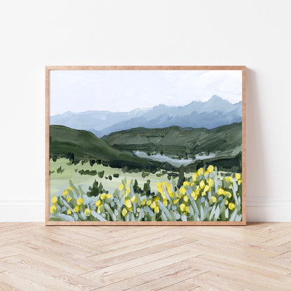 ’Wildflower Hike’ Art Print - Crested Butte Colorado - abstract - Artwork