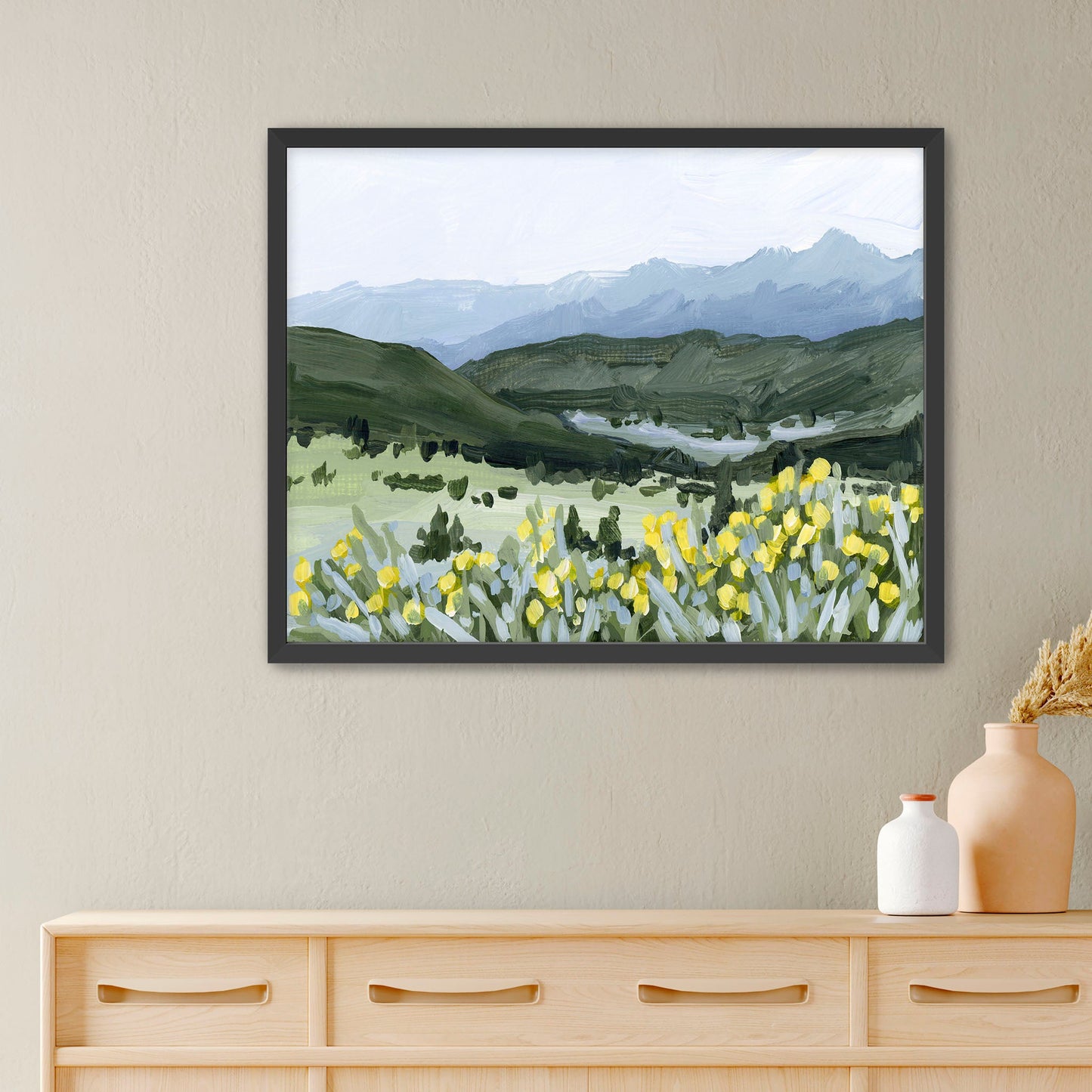 ’Wildflower Hike’ Art Print - Paper / 5x7 in / Black Frame