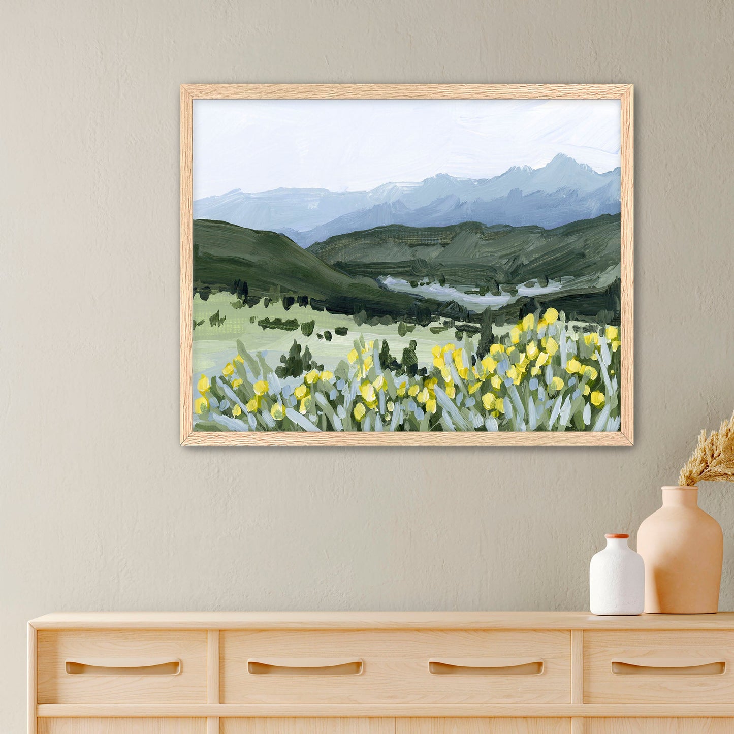 ’Wildflower Hike’ Art Print - Paper / 5x7 in / Oak Frame - Crested Butte Colorado - abstract - Artwork